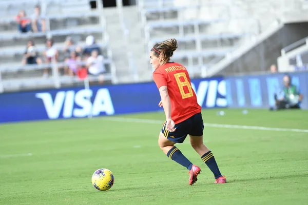 Espanha Japão Match Durante Copa Shebelieves 2020 Estádio Exploria Orlando — Fotografia de Stock