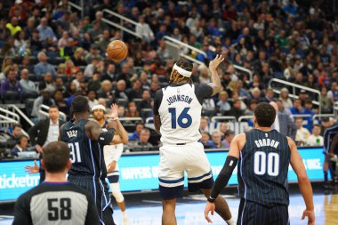Orlando Magic 28 Şubat 2020 tarihinde Orlando Florida 'da Amway Center' da Minnesota Timberwolves 'a ev sahipliği yapar..  