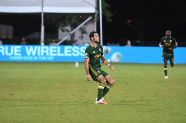 Los Angeles Galaksisi, 14 Temmuz 2020 'de Orlando Florida ABD' deki ESPN Vahşi Spor Dünyası 'nda düzenlenen MLS Sırt Turnuvası sırasında Portland Timbers ile karşı karşıya geldi.