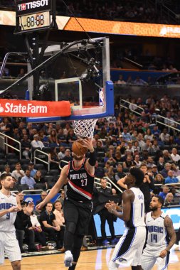 Orlando Magic 25 Ekim 2018 'de Orlando Florida' daki Amway Center 'da Portland Trail Blazers' ı sunar..