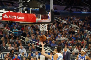 Orlando Magic, Philadelphia 76ers 'ı 13 Kasım 2019 Çarşamba günü Amway Center' da ağırlamaktadır. Fotoğraf: Marty Jean-Louis