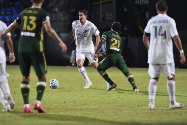 Los Angeles Galaksisi, 14 Temmuz 2020 'de Orlando Florida ABD' deki ESPN Vahşi Spor Dünyası 'nda düzenlenen MLS Sırt Turnuvası sırasında Portland Timbers ile karşı karşıya geldi..