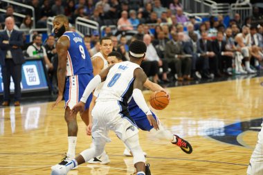 Orlando Magic, Philadelphia 76ers 'ı 13 Kasım 2019 Çarşamba günü Amway Center' da ağırlamaktadır. Fotoğraf: Marty Jean-Louis