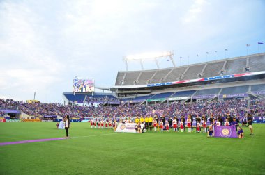 Orlando City SC sunucusu Sporting Kansas City Orlando Florida 'daki Dünya Kampı Stadyumu' nda 13 Eylül 2015 'te.