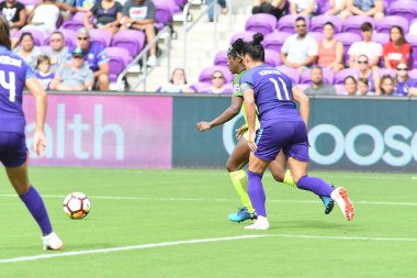 Orlando Pride 21 Temmuz 2018 'de Orlando Florida' daki Exploria Stadyumu 'nda Seattle Reign FC' ye ev sahipliği yapmaktadır. Fotoğraf: Marty Jean-Louis