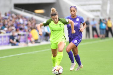 Orlando Pride 21 Temmuz 2018 'de Orlando Florida' daki Exploria Stadyumu 'nda Seattle Reign FC' ye ev sahipliği yapmaktadır. Fotoğraf: Marty Jean-Louis