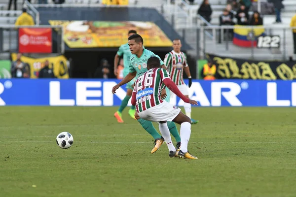 Fluminense Barcelona Během Floridského Poháru Stadionu Spectrum Ledna 2018 Orlandu — Stock fotografie