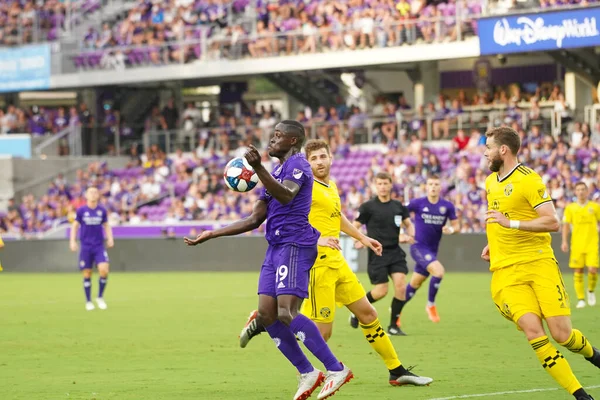 stock image Orlando City's Benji Michel gets the ball in in attempt to score at Exploria stadium in Orlando, Florida on Saturday July 13, 2019. 