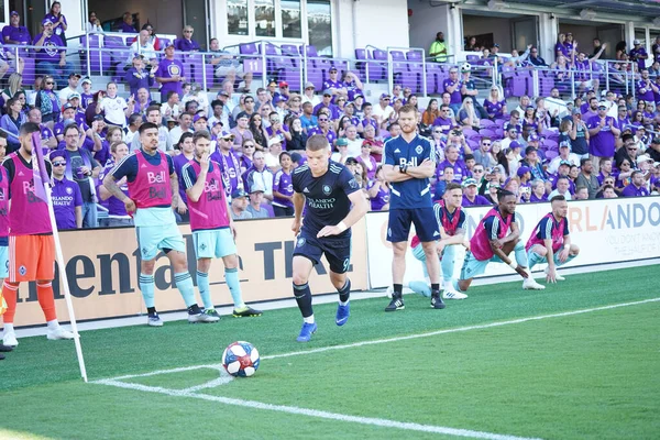 Orlando City Hosts Vancouver Whitecaps Orlando City Stadium Saturday Április — Stock Fotó