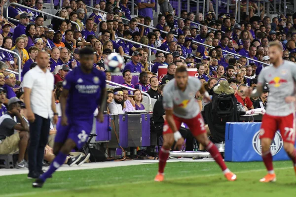 Orlando City Organiseert New York Red Bulls Het Exploria Stadium — Stockfoto