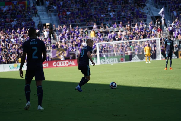 Orlando City Organizuje Vancouver Whitecaps Stadionie Orlando City Stadium Sobotę — Zdjęcie stockowe