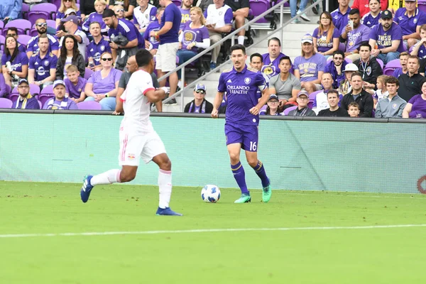 Orlando City, 31 Mart 2018 tarihinde Orlando Florida 'daki Exploria Stadyumu' nda New York Red Bulls 'a ev sahipliği yapmaktadır. Fotoğraf: Marty Jean-Louis