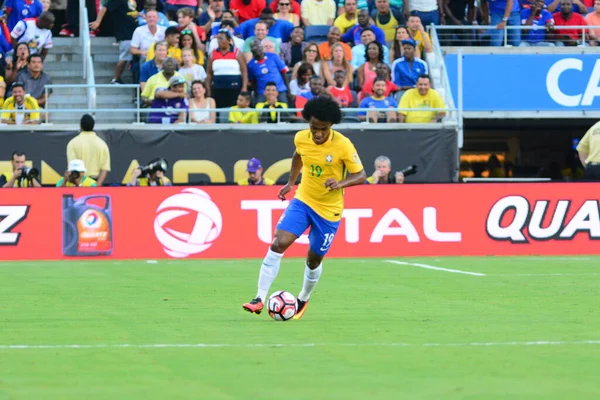 Brasil Enfrenta Haiti Durante Centenário Copa América Orlando Florida Camping — Fotografia de Stock