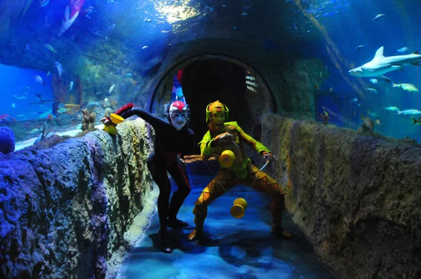 30 Ağustos 2016 'da Orlando Florida' daki güzel Orlando Eye 'daki Cirque du Soleil gösterisi.