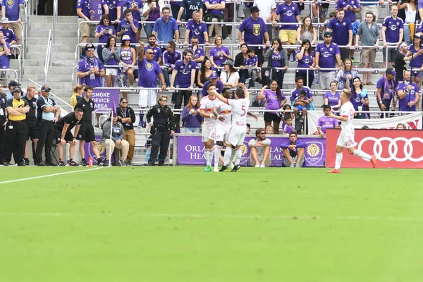 Orlando City, 31 Mart 2018 'de Orlando Florida' daki Exploria Stadyumu 'nda New York Red Bulls' a ev sahipliği yaptı..