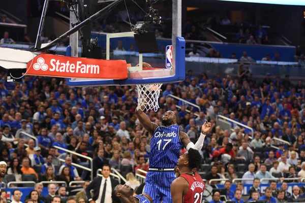 Orlando Magic 17 Ekim 2018 'de Orlando Florida' daki Amway Center 'da Miami Heat' i sunar..