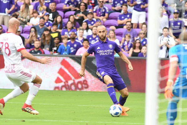 Orlando City, 31 Mart 2018 tarihinde Orlando Florida 'daki Exploria Stadyumu' nda New York Red Bulls 'a ev sahipliği yapmaktadır. Fotoğraf: Marty Jean-Louis