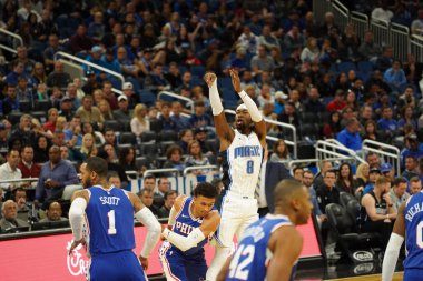 Orlando Magic, Philadelphia 76ers 'ı 13 Kasım 2019 Çarşamba günü Amway Center' da ağırlamaktadır. Fotoğraf: Marty Jean-Louis