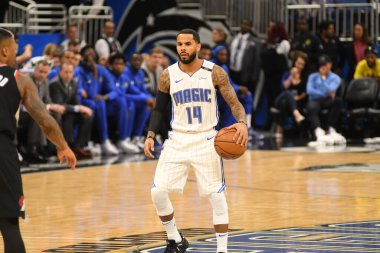 Orlando Magic 25 Ekim 2018 'de Orlando Florida' daki Amway Center 'da Portland Trail Blazers' ı sunar.. 