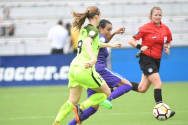 Orlando Pride 21 Temmuz 2018 'de Orlando Florida' daki Exploria Stadyumu 'nda Seattle Reign FC' ye ev sahipliği yapmaktadır. Fotoğraf: Marty Jean-Louis
