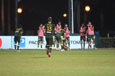 Los Angeles Galaksisi, 14 Temmuz 2020 'de Orlando Florida ABD' deki ESPN Vahşi Spor Dünyası 'nda düzenlenen MLS Sırt Turnuvası sırasında Portland Timbers ile karşı karşıya geldi.