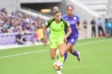 Orlando Pride 21 Temmuz 2018 'de Orlando Florida' daki Exploria Stadyumu 'nda Seattle Reign FC' ye ev sahipliği yapmaktadır. Fotoğraf: Marty Jean-Louis