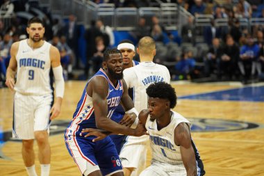 Orlando Magic, Philadelphia 76ers 'ı 13 Kasım 2019 Çarşamba günü Amway Center' da ağırlamaktadır. Fotoğraf: Marty Jean-Louis