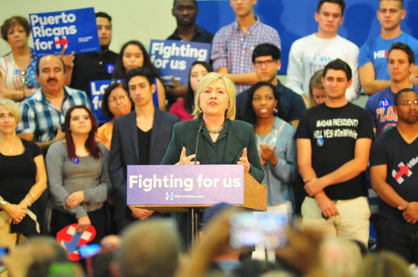 Candidata Presidencial Democrata Hillary Clinton Fala Evento Campanha Eleitoral Orlando — Fotografia de Stock