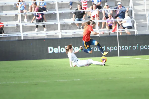 Spain Japan Match 2020 Shebelieves Cup Exploria Stadium Orlando Florida — Stock Photo, Image