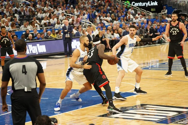 Orlando Magic Házigazdák Toronto Rapters Alatt Nba Rájátszás Forduló Amway — Stock Fotó