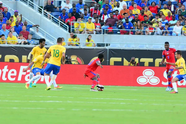 Brazília Szembesül Haitivel Copa America Centenario Alatt Orlando Floridában Camping — Stock Fotó