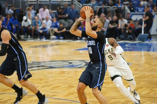 Orlando Magic, Orlando, Florida, ABD 'deki Amway Center' da Milwaukee Bucks 'a ev sahipliği yapıyor. 1 Kasım 2019.  
