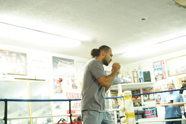 Boxeador Keith Una Vez Thurman Durante Evento Prensa Gimnasio Antes — Foto de Stock