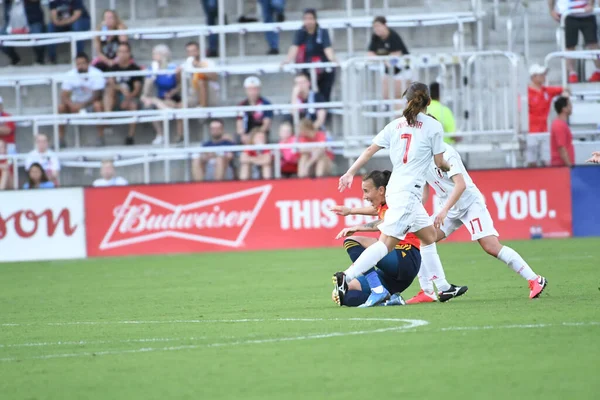 Spain Japan Match Durante Shebelieves Cup 2020 All Exploria Stadium — Foto Stock