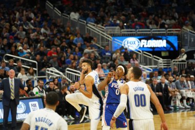 Orlando Magic, Philadelphia 76ers 'ı 13 Kasım 2019 Çarşamba günü Amway Center' da ağırlamaktadır. Fotoğraf: Marty Jean-Louis