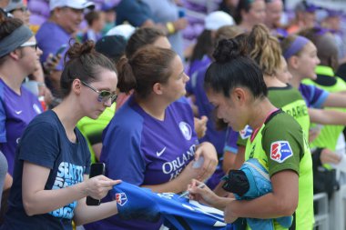 Orlando Pride 21 Temmuz 2018 'de Orlando Florida' daki Exploria Stadyumu 'nda Seattle Reign FC' ye ev sahipliği yapmaktadır. Fotoğraf: Marty Jean-Louis