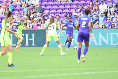 Orlando Pride 21 Temmuz 2018 'de Orlando Florida' daki Exploria Stadyumu 'nda Seattle Reign FC' ye ev sahipliği yapmaktadır. Fotoğraf: Marty Jean-Louis
