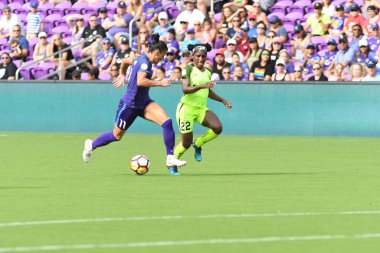 Orlando Pride 21 Temmuz 2018 'de Orlando Florida' daki Exploria Stadyumu 'nda Seattle Reign FC' ye ev sahipliği yapmaktadır. Fotoğraf: Marty Jean-Louis