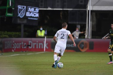 Los Angeles Galaksisi, 14 Temmuz 2020 'de Orlando Florida ABD' deki ESPN Vahşi Spor Dünyası 'nda düzenlenen MLS Sırt Turnuvası sırasında Portland Timbers ile karşı karşıya geldi.