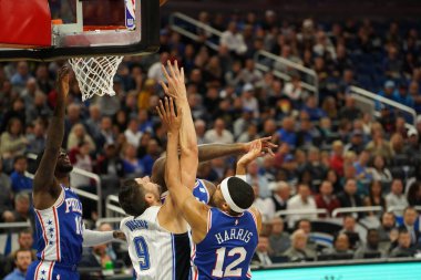 Orlando Magic, Philadelphia 76ers 'ı 13 Kasım 2019 Çarşamba günü Amway Center' da ağırlamaktadır. Fotoğraf: Marty Jean-Louis