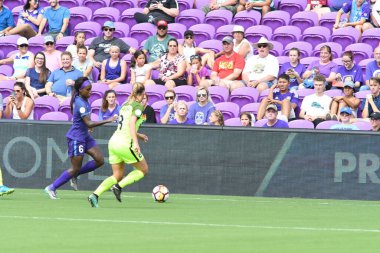 Orlando Pride 21 Temmuz 2018 'de Orlando Florida' daki Exploria Stadyumu 'nda Seattle Reign FC' ye ev sahipliği yapmaktadır. Fotoğraf: Marty Jean-Louis
