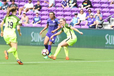Orlando Pride 21 Temmuz 2018 'de Orlando Florida' daki Exploria Stadyumu 'nda Seattle Reign FC' ye ev sahipliği yapmaktadır. Fotoğraf: Marty Jean-Louis