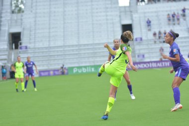 Orlando Pride 21 Temmuz 2018 'de Orlando Florida' daki Exploria Stadyumu 'nda Seattle Reign FC' ye ev sahipliği yapmaktadır. Fotoğraf: Marty Jean-Louis