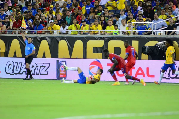 Brazília Szembesül Haitivel Copa America Centenario Alatt Orlando Floridában Camping — Stock Fotó