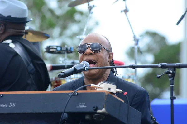 Stevie Wonder Actúa Mitin Celebrado Por Presidente Barack Obama Apoyo — Foto de Stock