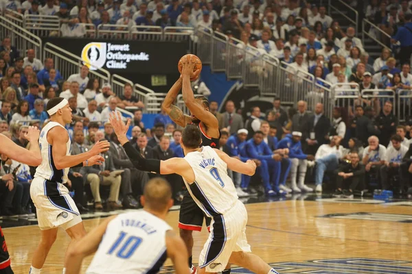 Orlando Magic Hospeda Toronto Rapters Durante Playoff Nba Amway Arena — Fotografia de Stock