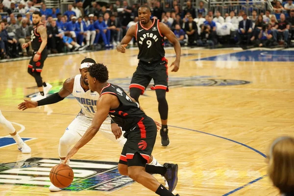 Orlando Magic Empfängt Die Toronto Rapters Während Der Nba Playoff — Stockfoto