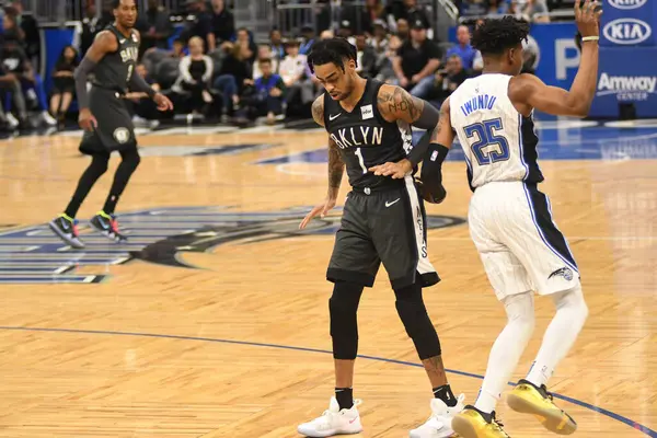 Orlando Magic Hostí Brooklyn Nets Amway Center Orlandu Floridě Února — Stock fotografie