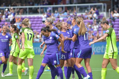 Orlando Pride 21 Temmuz 2018 'de Orlando Florida' daki Exploria Stadyumu 'nda Seattle Reign FC' ye ev sahipliği yapmaktadır. Fotoğraf: Marty Jean-Louis