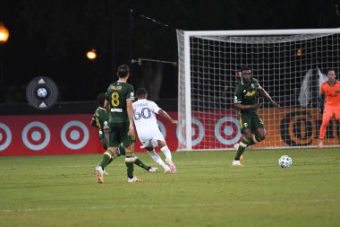 Los Angeles Galaksisi, 14 Temmuz 2020 'de Orlando Florida ABD' deki ESPN Vahşi Spor Dünyası 'nda düzenlenen MLS Sırt Turnuvası sırasında Portland Timbers ile karşı karşıya geldi.